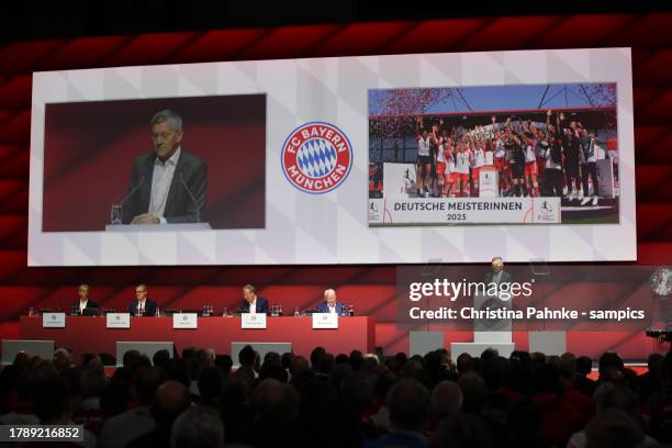 Herbert Hainer President of FC Bayern Muenchen during the annual general meeting of football club FC Bayern Muenchen at BMW Park on November 12, 2023...