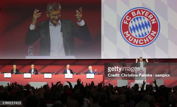 Herbert Hainer President of FC Bayern Muenchen during the annual general meeting of football club FC Bayern Muenchen at BMW Park on November 12, 2023...