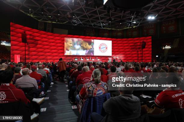 General view during the annual general meeting of football club FC Bayern Muenchen at BMW Park on November 12, 2023 in Munich, Germany.