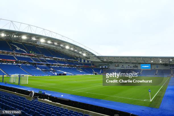 General view inside the stadium prior to the Premier League match between Brighton & Hove Albion and Sheffield United at American Express Community...
