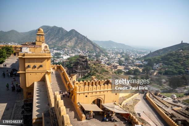 amber fort near jaipur city in rajasthan, india - amer fort stock pictures, royalty-free photos & images