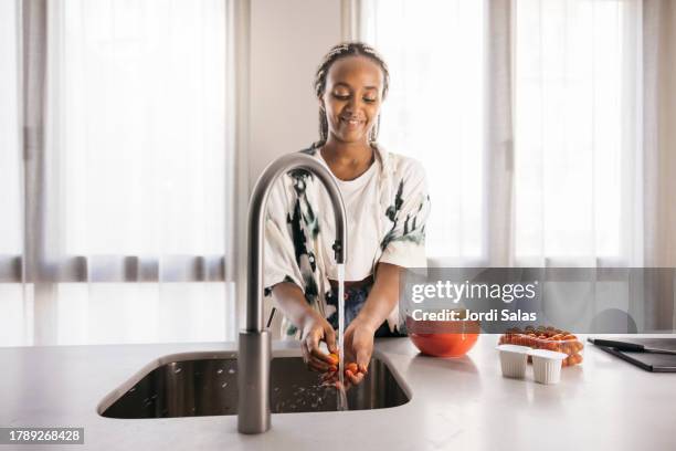 Snacks Cooking Woman Preparing A Snack At Kitchen High-Res Stock Photo - Getty Images
