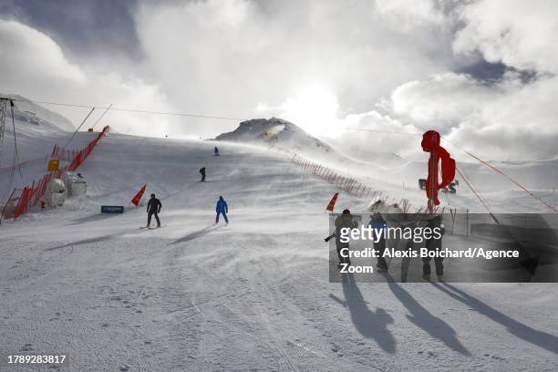 Due to the strong wind, the jury decided to cancel the race during the Audi FIS Alpine Ski World Cup Women's Downhill on November 18, 2023 in...