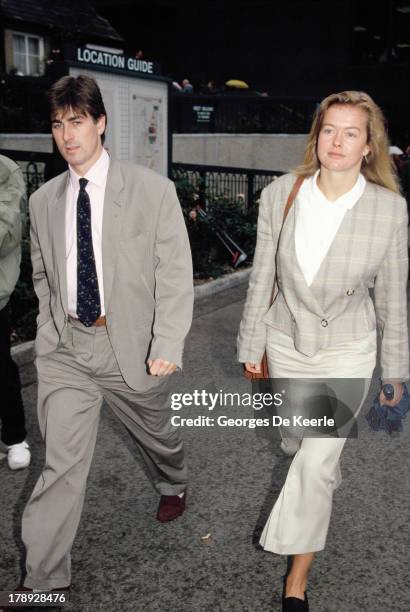 Lady Helen Windsor and her boyfriend Tim Taylor at Wimbledon on July 9, 1989 in London, England.