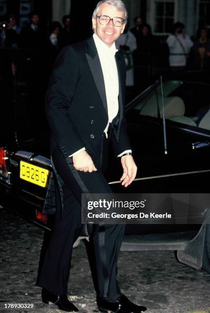 Former British Prime Minister John Major attends the State Banquet given by Former Polish President Lech Walesa in honor of the Queen on April 25,...