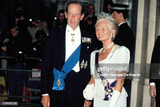 Prince Edward, Duke of Kent, and Katharine, Duchess of Kent, attend the State Banquet given by Former Polish President Lech Walesa in honor of the...