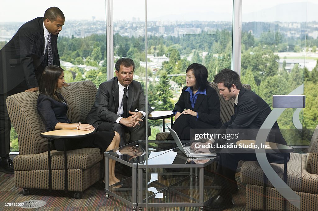 Group of business people in a casual meeting