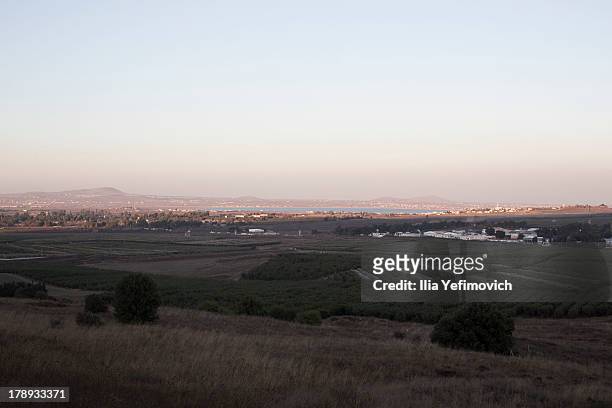 The overview of Israeli Syrian border on August 31, 2013 in the Israeli-annexed Golan Heights. Tensions are rising in Israel amid international talks...