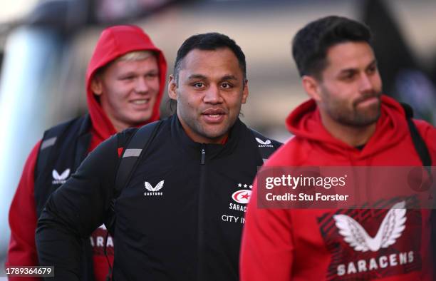 Saracens player Billy Vunipola arrives prior to the Gallagher Premiership Rugby match between Newcastle Falcons and Saracens at Kingston Park on...