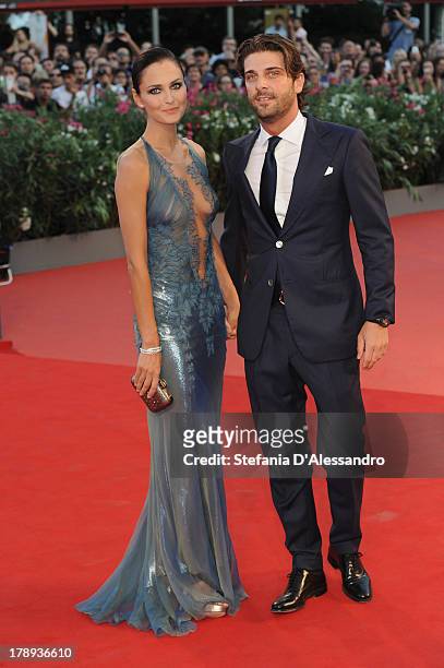 Actress Anna Safroncik and Paolo Barletta attend "Philomena" Premiere during the 70th Venice International Film Festival at Sala Grande on August 31,...