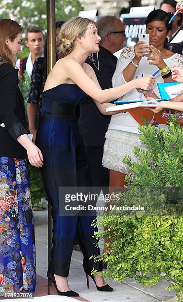 Sophie Kennedy Clark is seen signing autographs for fans on day 4 of the 70th Venice International Film Festival on August 31, 2013 in Venice, Italy.