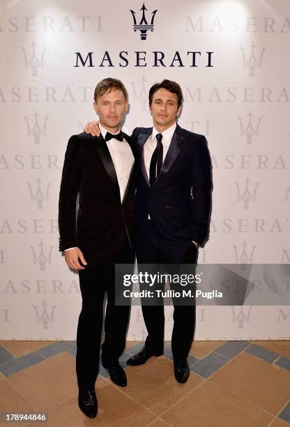 Actors Scott Haze and James Franco attend the 70th Venice International Film Festival at Terrazza Maserati on August 31, 2013 in Venice, Italy.