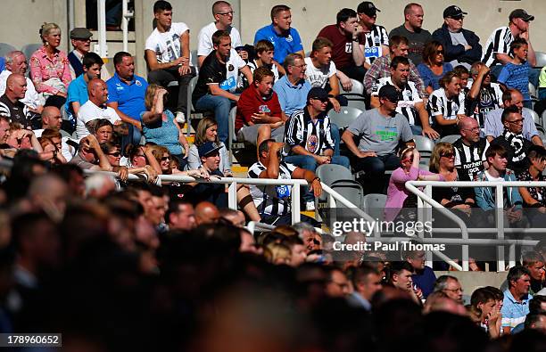 General view as Newcastle fans watch on during the Premier League match between Newcastle United and Fulham at the St James Park on August 31, 2013...