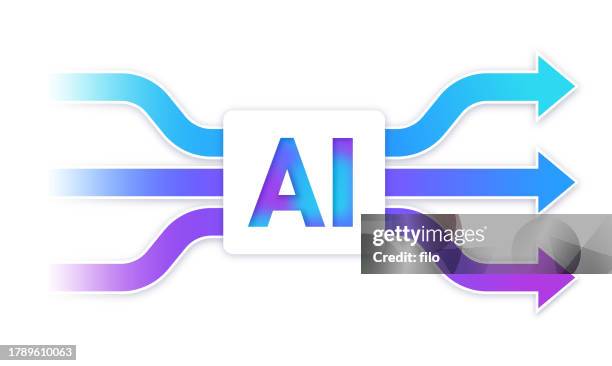 artificial intelligence data processing data model merging together - mergers and acquisitions stock illustrations