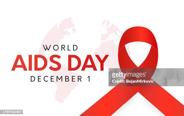 world aids day card, poster, december 1. vector - world aids day 幅插畫檔、美工圖案、卡通及圖標