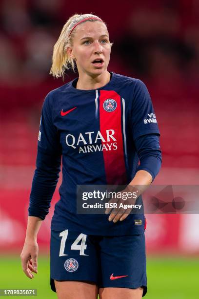 Jackie Groenen of Paris Saint-Germain looks on during the Group C - UEFA Women's Champions League 2023/24 match between AFC Ajax and Paris...