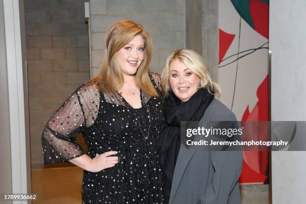 Meredith Shaw and Jann Arden attend an In Conversation: Jann Arden for her new novel "The Bittlemores" at Indigo - The Well on November 12, 2023 in...