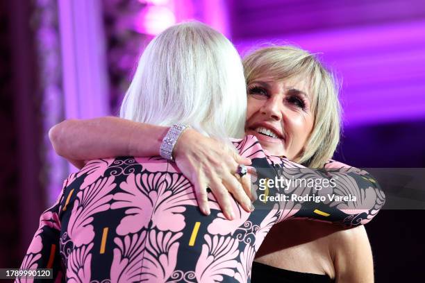 Honoree Ana Torroja speaks onstage at the Special Awards Presentation during the 24th Annual Latin Grammy Awards on November 12, 2023 in Seville,...