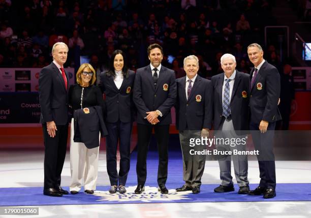 Tom Barrasso, Coco Lacroix , Caroline Ouellett, Henrik Lundqvist, Mike Vernon, Ken Hitchcock and Pierre Turgeon receive their Hockey Hall of Fame...