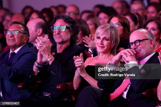 Honoree Alex Acuña, guest, honoree Ana Torroja, and Manuel Abud, CEO, Latin Recording Academy attend the Special Awards Presentation during the 24th...