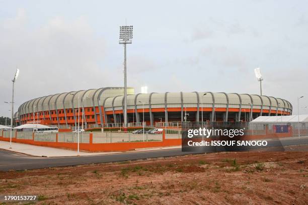 General view of the Amadou Gon Coulibaly Stadium in Korhogo, Ivory Coast on November 18, 2023 ahead of the 2024 Africa Cup of Nations .