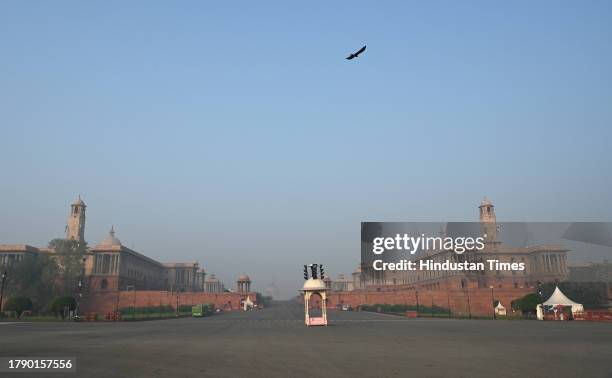 View of Blue Sky over the Vijay Chowk on November 18, 2023 in New Delhi, India.