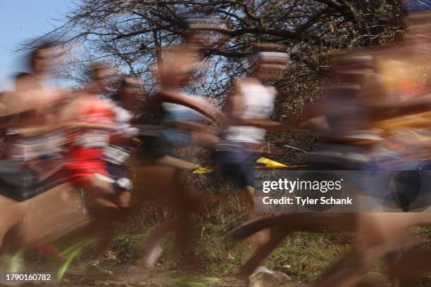 Athletes compete during the Division II Men's Cross Country Championship held at Tom Rutledge Cross Country Course on November 18, 2023 in Joplin,...