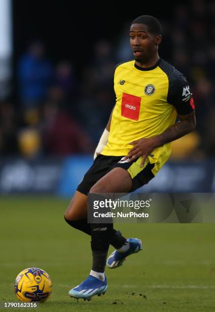 Harrogate Town's Kayne Ramsay during the Sky Bet League 2 match between Harrogate Town and Swindon Town at Wetherby Road, Harrogate on Saturday 18th...