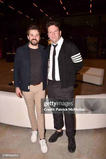 Doug Soliwoda and Ryan Maerz attend Coalition For The Homeless Artwalk NY 2023 Honoring Jenny Holzer at Powerhouse Arts on November 16, 2023 in...