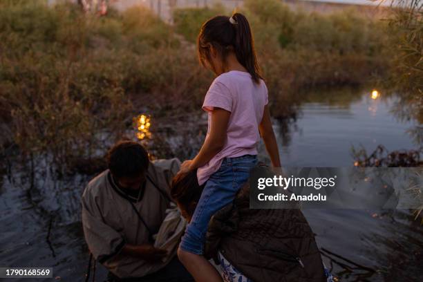 Hundreds of migrants continue to cross the border between Mexico and the United States, on November 18, 2023 in Ciudad Juarez, Mexico. Fueled by...