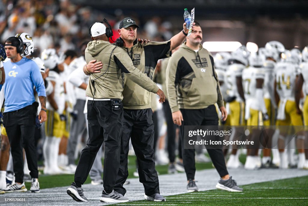 Key Georgia Tech Football Georgia Tech head coach Brent Key reacts during the college football ...