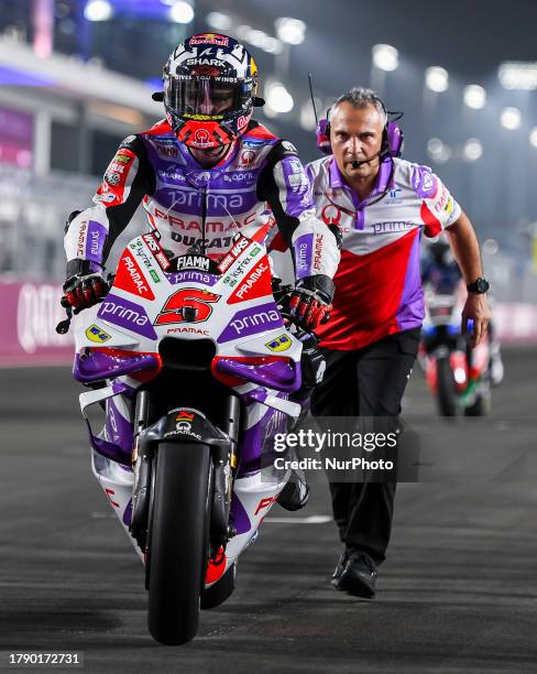 French MotoGP rider Johann Zarco of Prima Pramac Racing prepares to start on the grid during Tissot Sprint race of MotoGP Qatar Airways Grand Prix of...