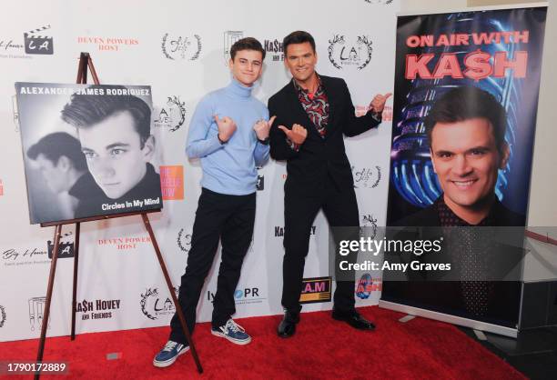 Alexander James Rodriguez and Kash Hovey attend Kash Hovey And Friends At Film Fest LA At LA Live 2023 at Regal LA Live on November 18, 2023 in Los...