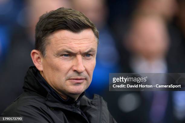 Sheffield United head coach Paul Heckingbottom during the Premier League match between Brighton & Hove Albion and Sheffield United at American...