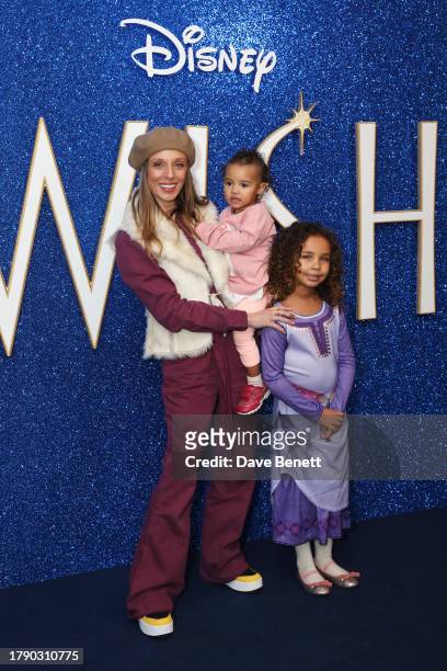 Anna Nightingale and daughters Ava Noelle and Autumn attend the London Multimedia screening of "Wish" at Odeon Luxe Leicester Square on November 19,...