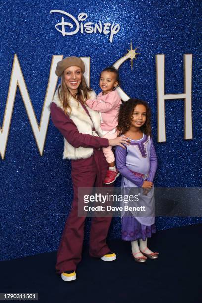 Anna Nightingale and daughters Ava Noelle and Autumn attend the London Multimedia screening of "Wish" at Odeon Luxe Leicester Square on November 19,...