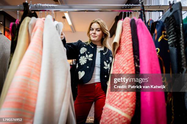 Countess Eloise van Oranje is seen in her pop-up store My Lima Lima on November 12, 2023 in The Hague, Netherlands. Eloise van Oranje will open her...