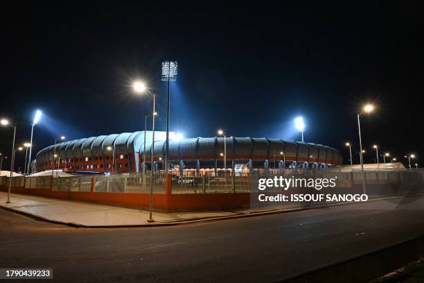 General view of the Amadou Gon Coulibaly Stadium in Korhogo, Ivory Coast on November 18, 2023 ahead of the 2024 Africa Cup of Nations .