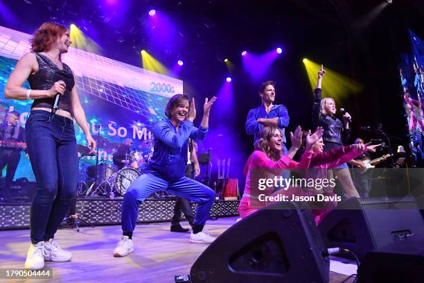 Alicia Witt, Ashley Williams, Nikki DeLoach, Andrew Walker, Erin Cahill and Ginna Claire Mason perform onstage during Nashville 2000s Dance Party to...