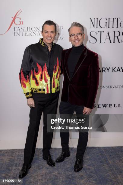 Chuck Steelman and Scott Kehn attend Dallas Fashion Group International Night of Stars on on November 10, 2023 in Dallas, Texas.