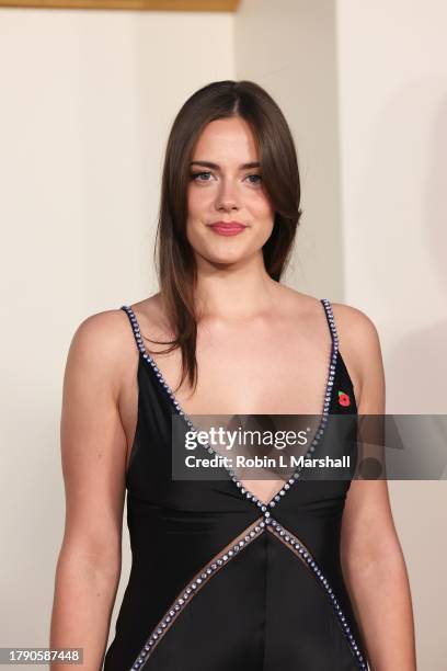 Meg Ballamy attends the Los Angeles Premiere of Netflix's "The Crown" Season 6 Part 1 at Regency Village Theatre on November 12, 2023 in Los Angeles,...