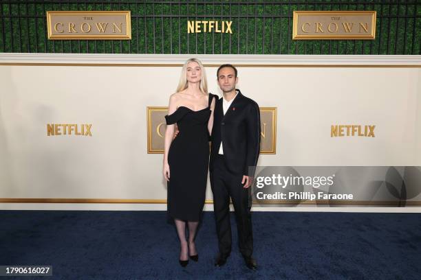 Elizabeth Debicki and Khalid Abdalla attend Netflix's ''The Crown'' S6 LA Premiere on November 12, 2023 in Los Angeles, California.