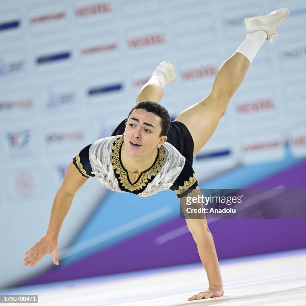 Rui Cansado competes at the 2023 European Championships in Aerobic Gymnastics at Ibrahim Colak Gymnastics Hall in Antalya, Turkiye on November 19,...