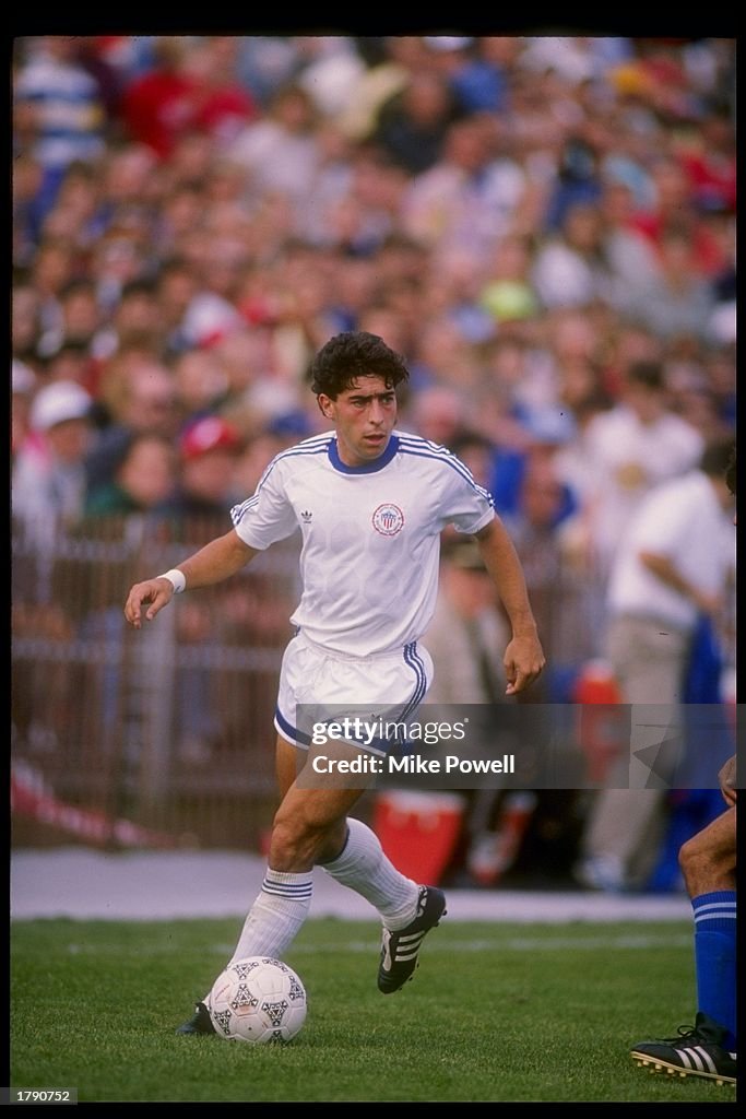 Tab Ramos of the USA runs down the field during a game. Mandatory ...