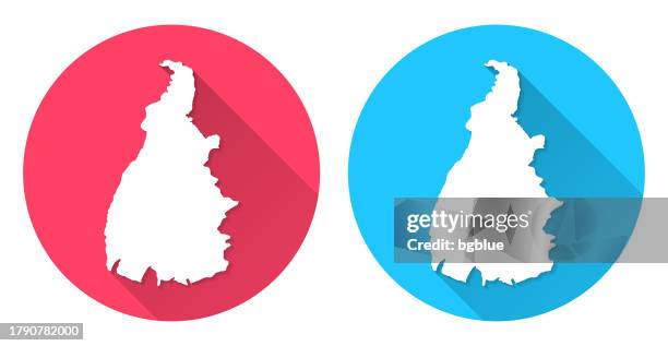tocantins map. round icon with long shadow on red or blue background - tocantins stock illustrations