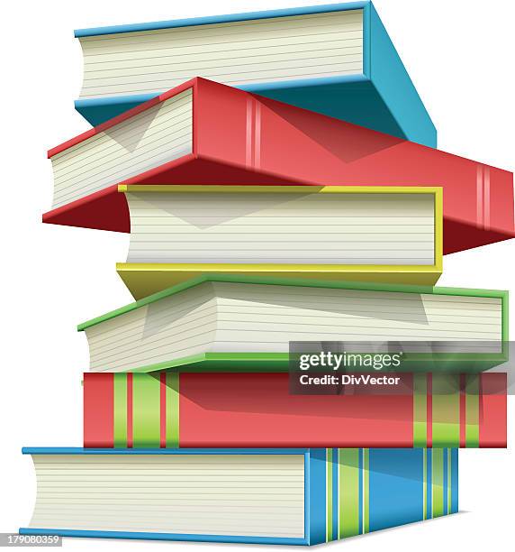 stack of multi colored books - book stack stock illustrations
