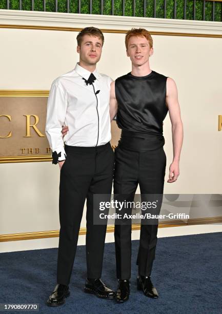 Ed McVey and Luther Ford attend the Los Angeles Premiere of Netflix's "The Crown" Season 6 Part 1 at Regency Village Theatre on November 12, 2023 in...