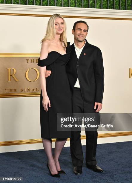 Elizabeth Debicki and Khalid Abdalla attend the Los Angeles Premiere of Netflix's "The Crown" Season 6 Part 1 at Regency Village Theatre on November...