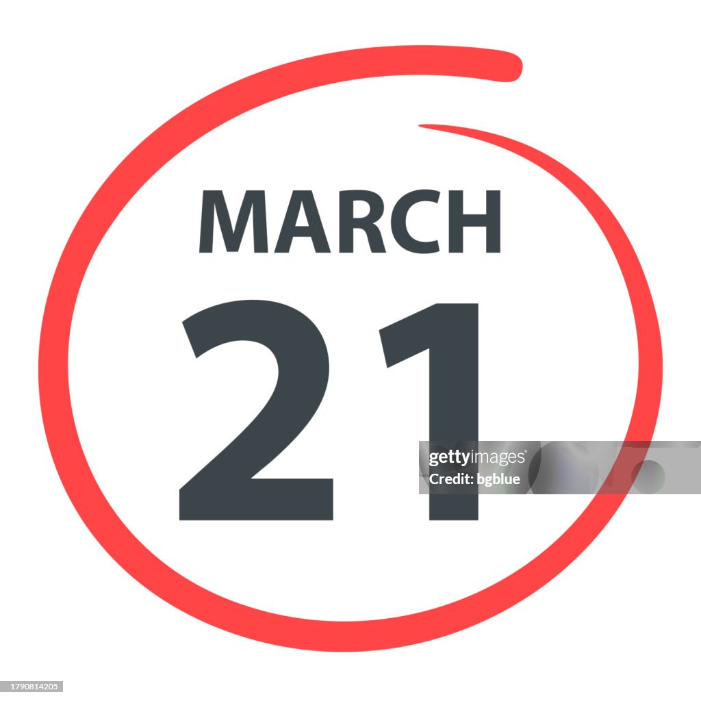 March 21 Date Circled In Red On White Background High Res Vector march-21-date-circled-in-red-on-white-background-high-res-vector