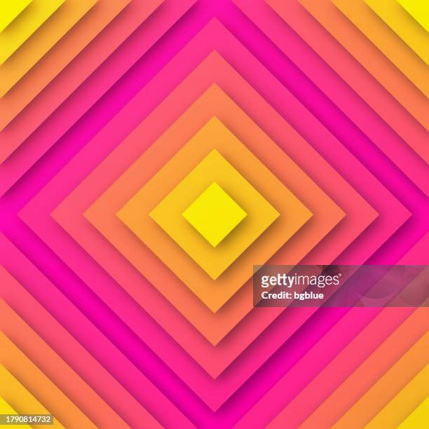 abstract design with squares and orange gradients - trendy background - pyramid shape stock illustrations